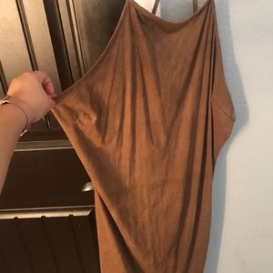 Brown suede dress